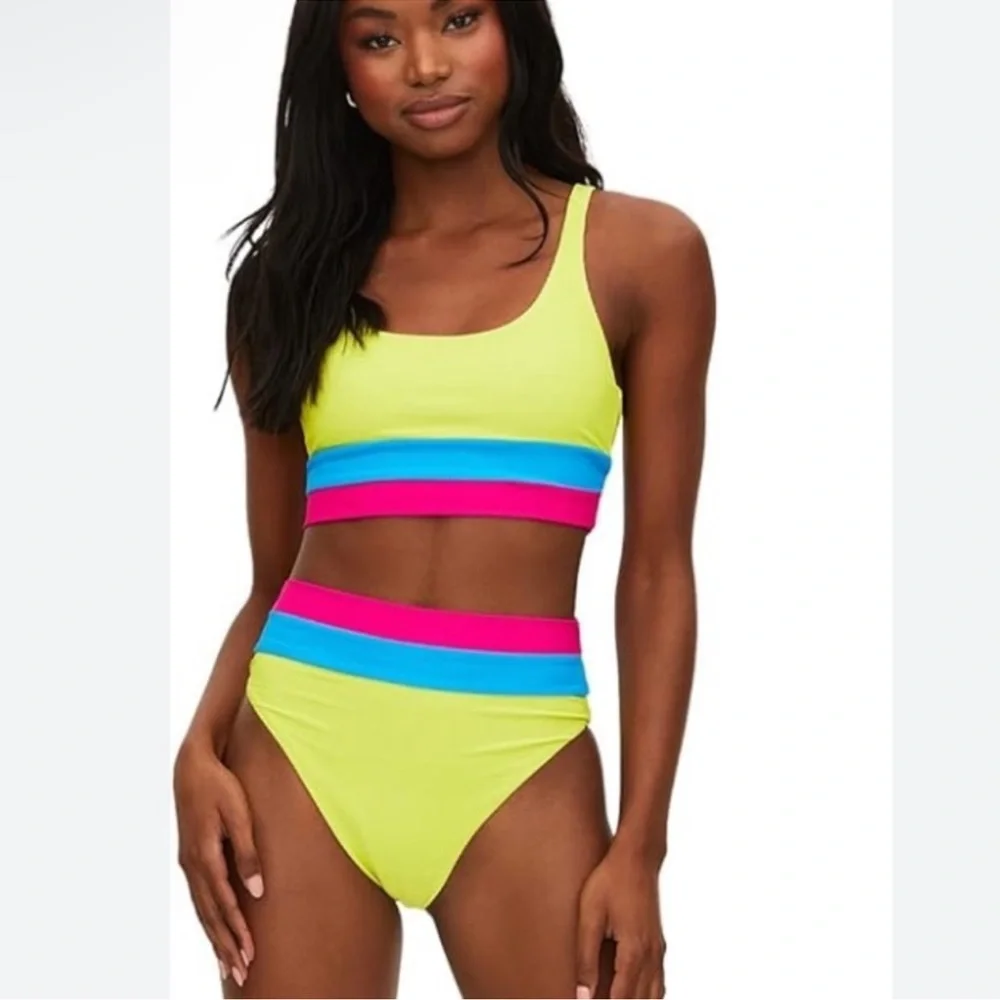 Beach Riot Colorful High-Waisted Bikini Bottom - Picture 2 of 8